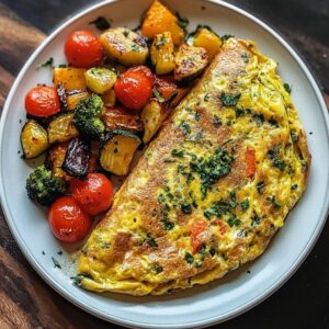 Herb Omelette with Roasted Veggies